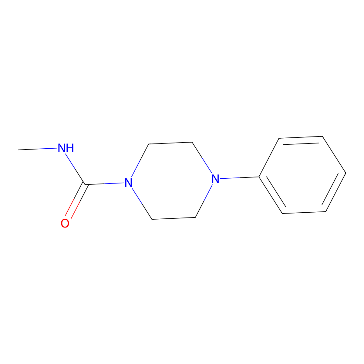 1-Piperazinecarboxamide, N-methyl-4-phenyl- molecular structure, CAS 21492-36-4