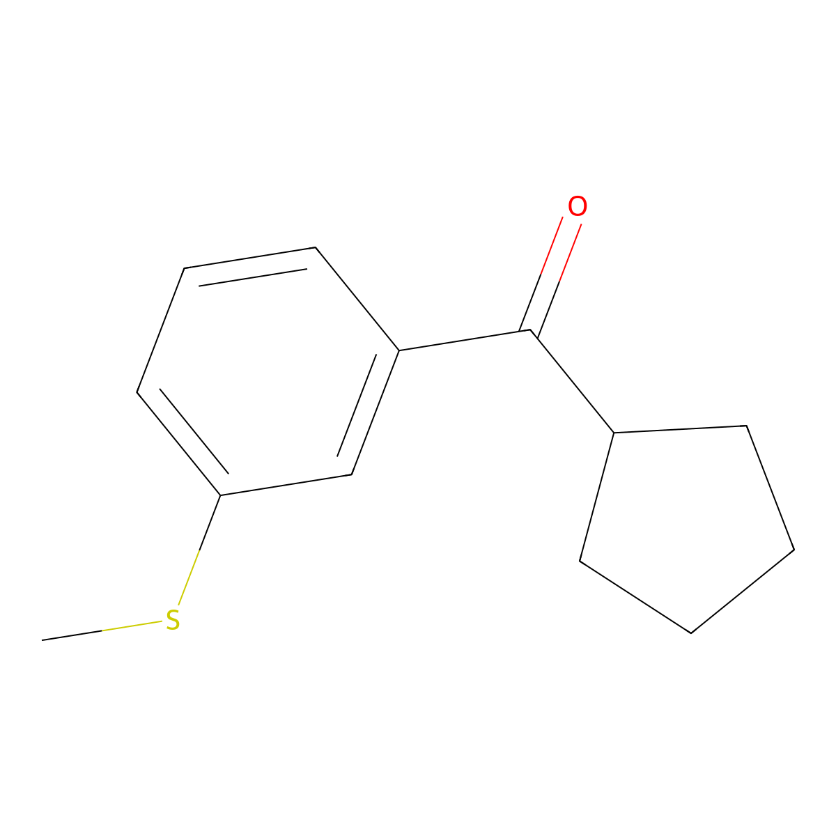 Cyclopentyl[3-(methylthio)phenyl]methanone molecular structure, CAS 2149231-00-3
