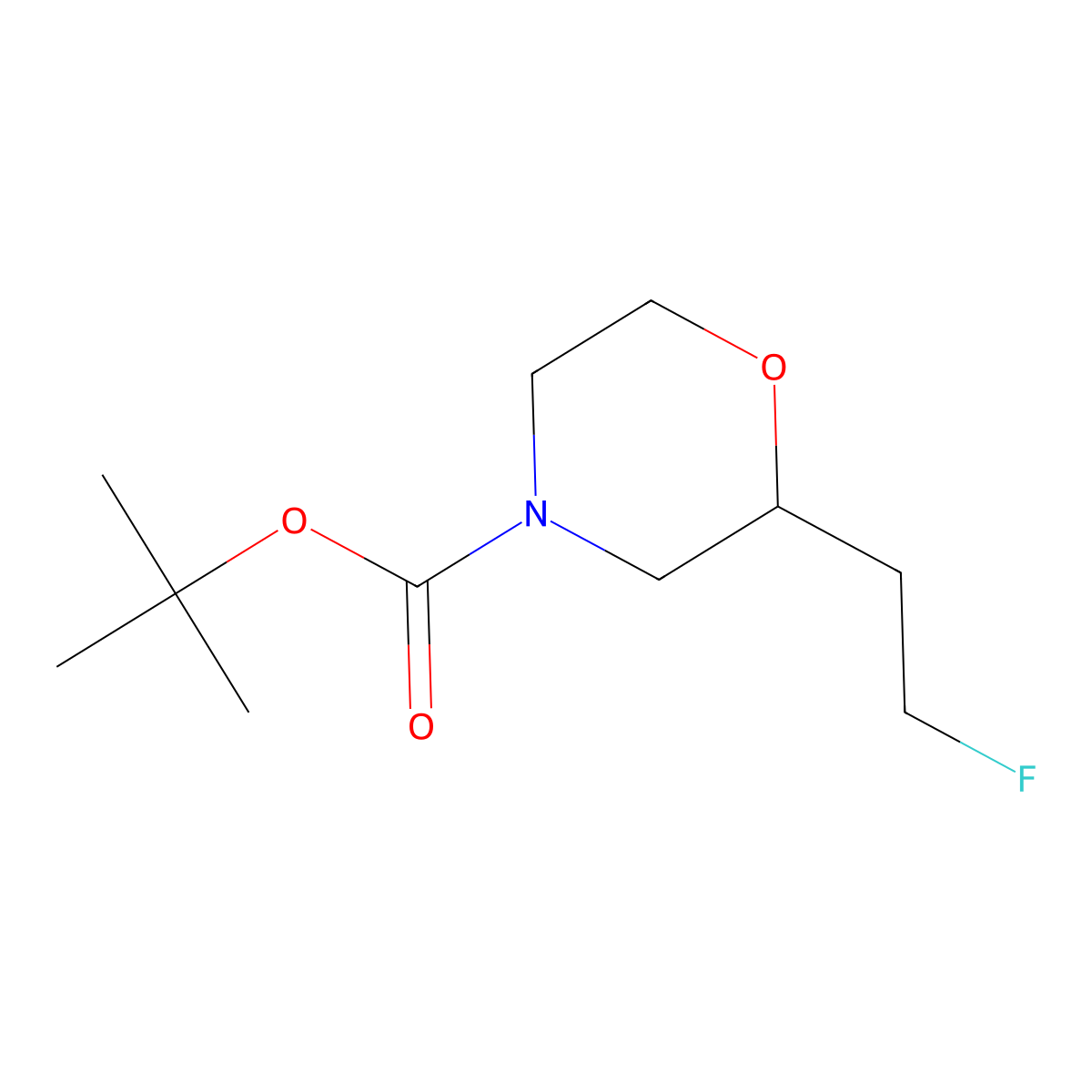 Tert-butyl 2-(2-fluoroethyl)morpholine-4-carboxylate molecular structure, CAS 2149239-57-4