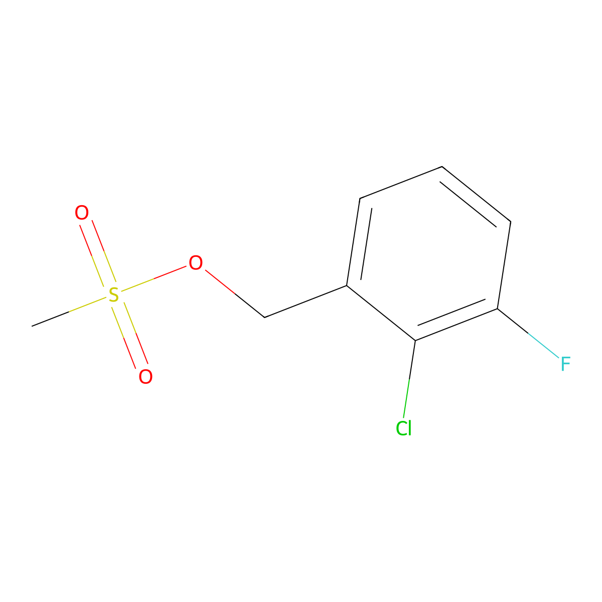 (2-Chloro-3-fluorophenyl)methyl methanesulfonate molecular structure, CAS 2149287-16-9