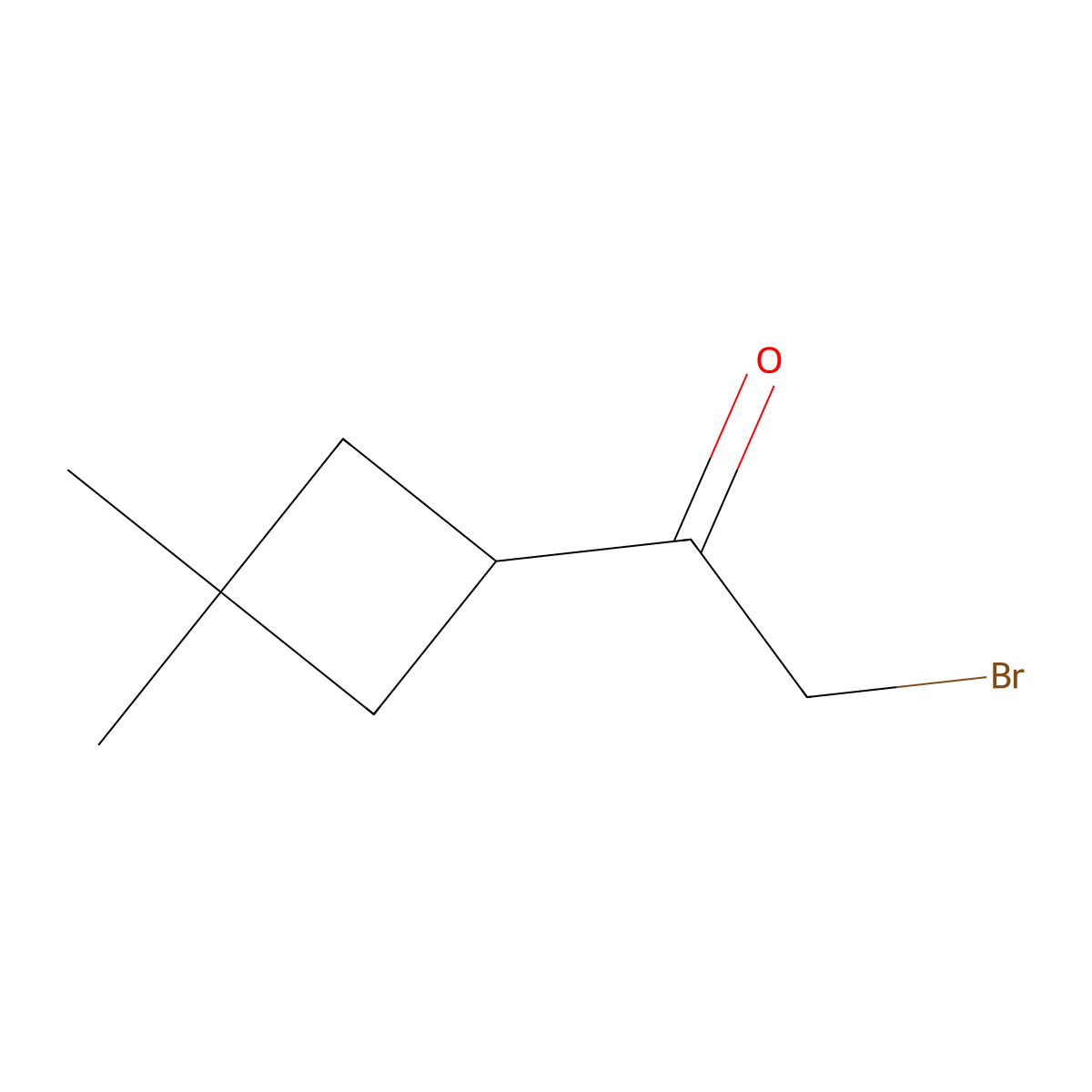 2-Bromo-1-(3,3-dimethylcyclobutyl)ethan-1-one molecular structure, CAS 2149312-09-2