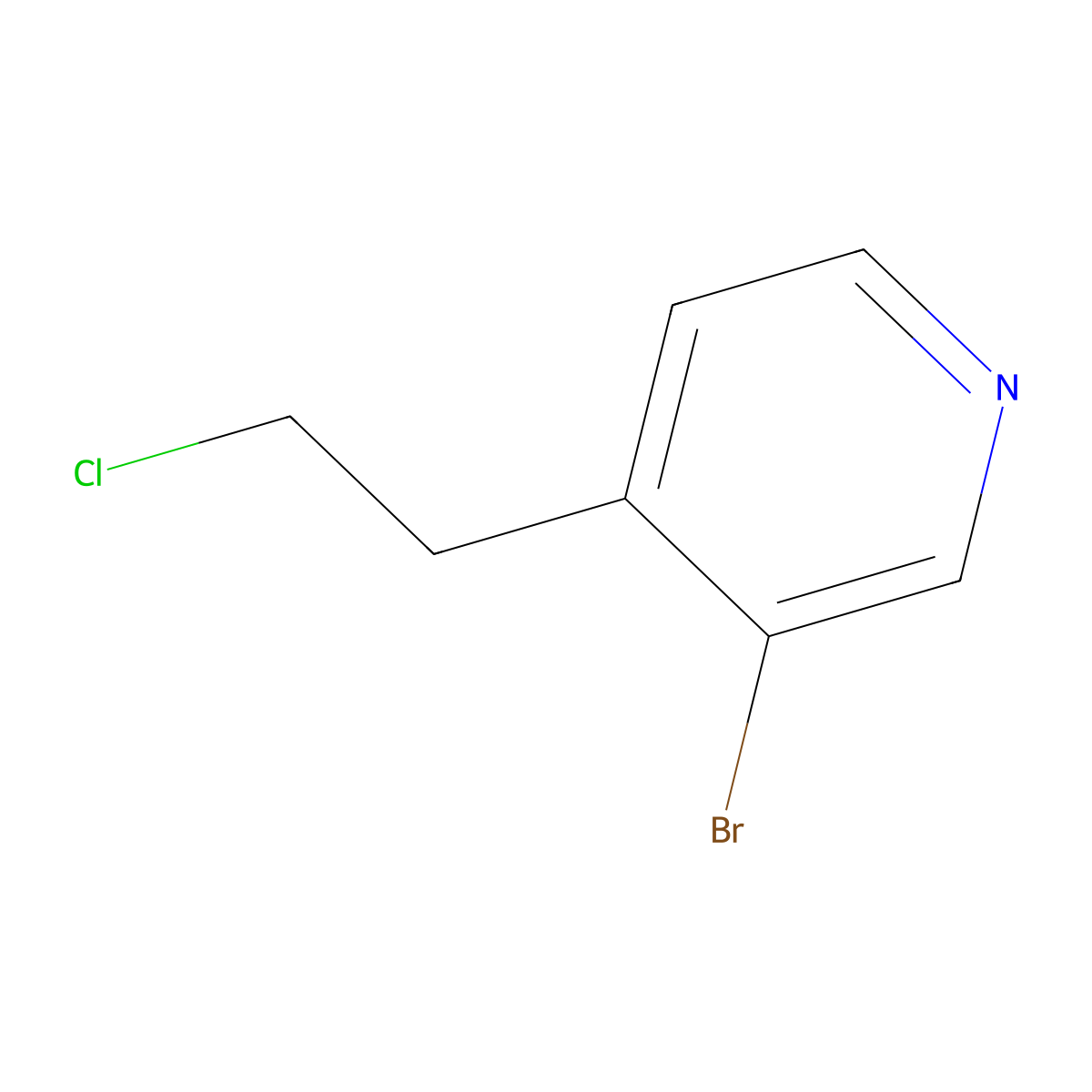 3-Bromo-4-(2-chloroethyl)pyridine molecular structure, CAS 2149342-22-1