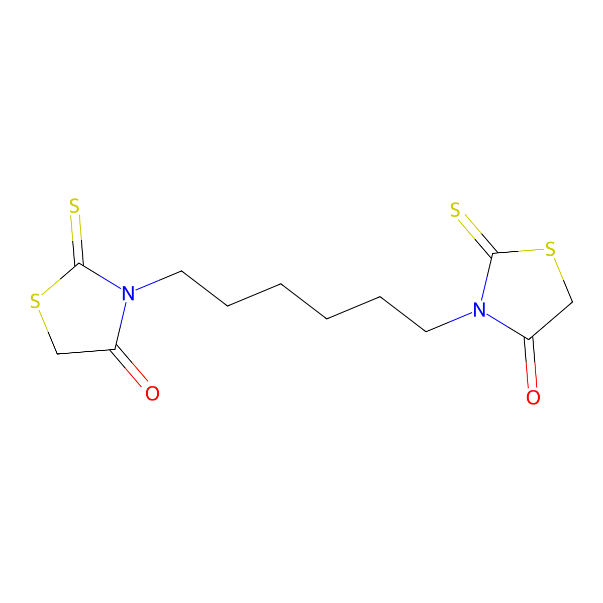 Rhodanine, 3,3'-hexamethylenedi- molecular structure, CAS 21494-66-6