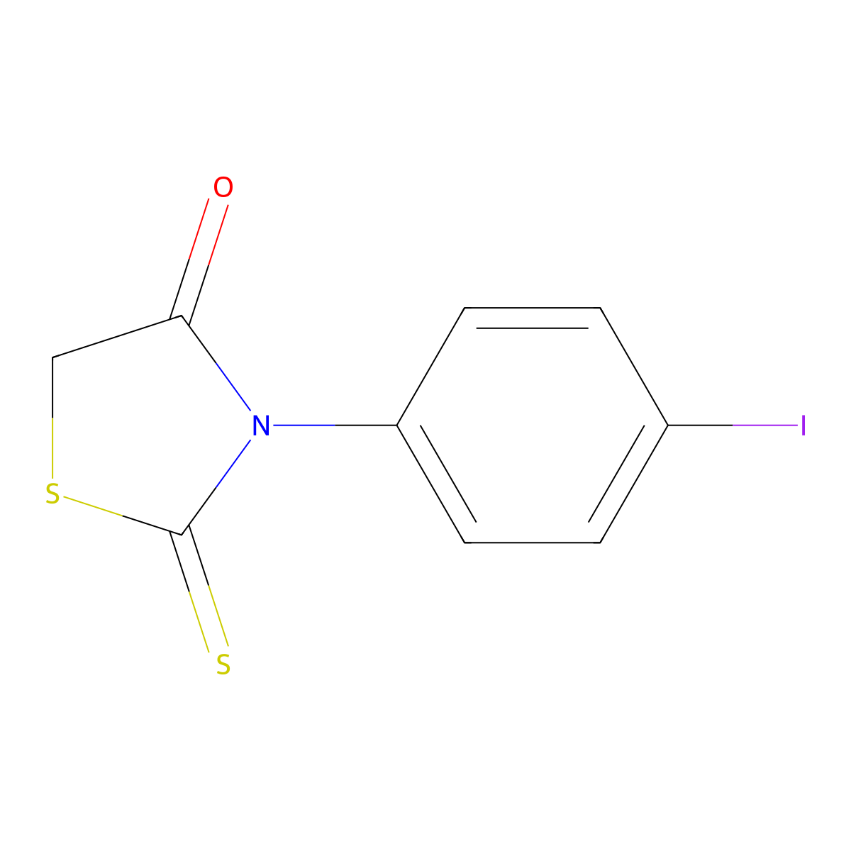 Rhodanine, 3-(p-iodophenyl)- molecular structure, CAS 21494-75-7