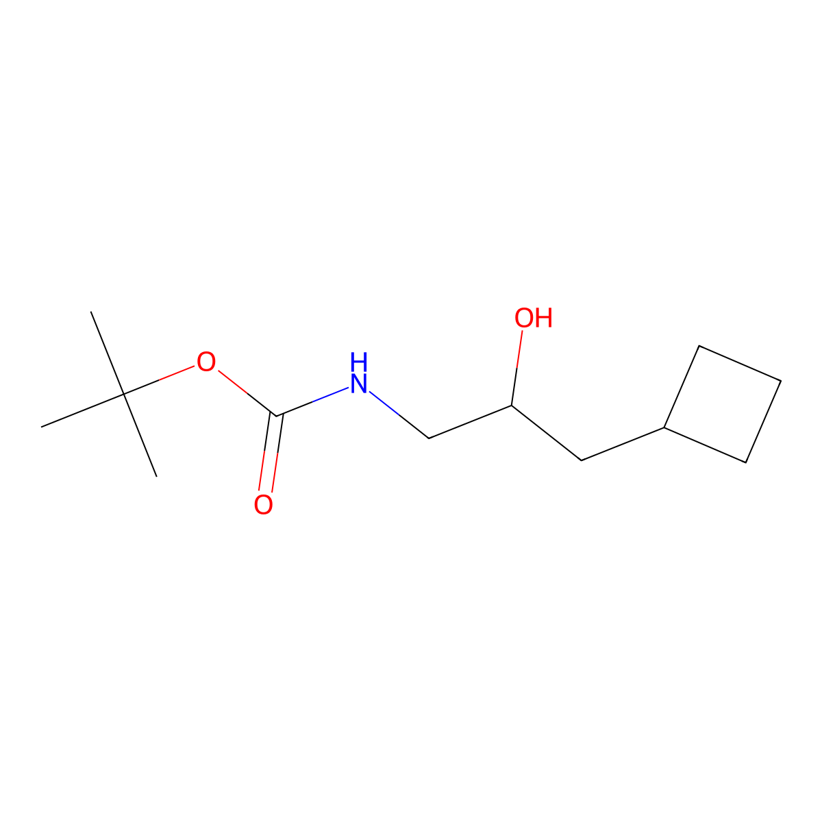 tert-butyl N-(3-cyclobutyl-2-hydroxypropyl)carbamate molecular structure, CAS 2149430-43-1