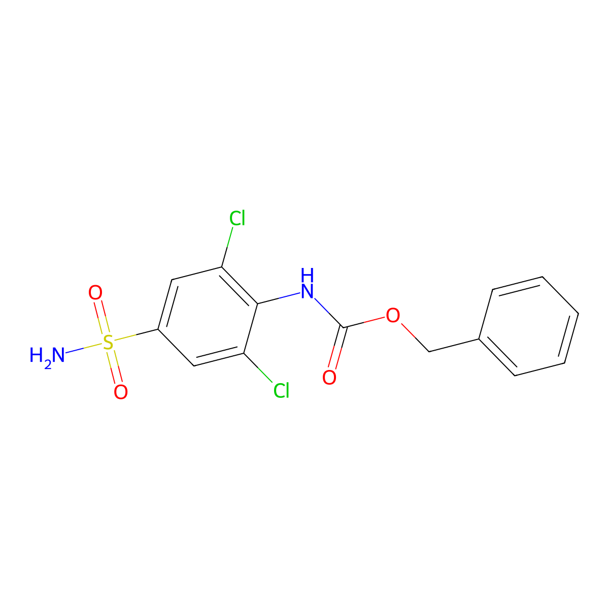 benzyl N-(2,6-dichloro-4-sulfamoylphenyl)carbamate molecular structure, CAS 2149487-87-4