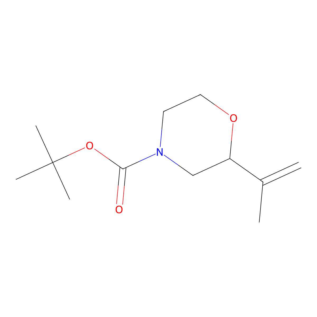 Tert-butyl 2-(prop-1-en-2-yl)morpholine-4-carboxylate molecular structure, CAS 2149535-30-6