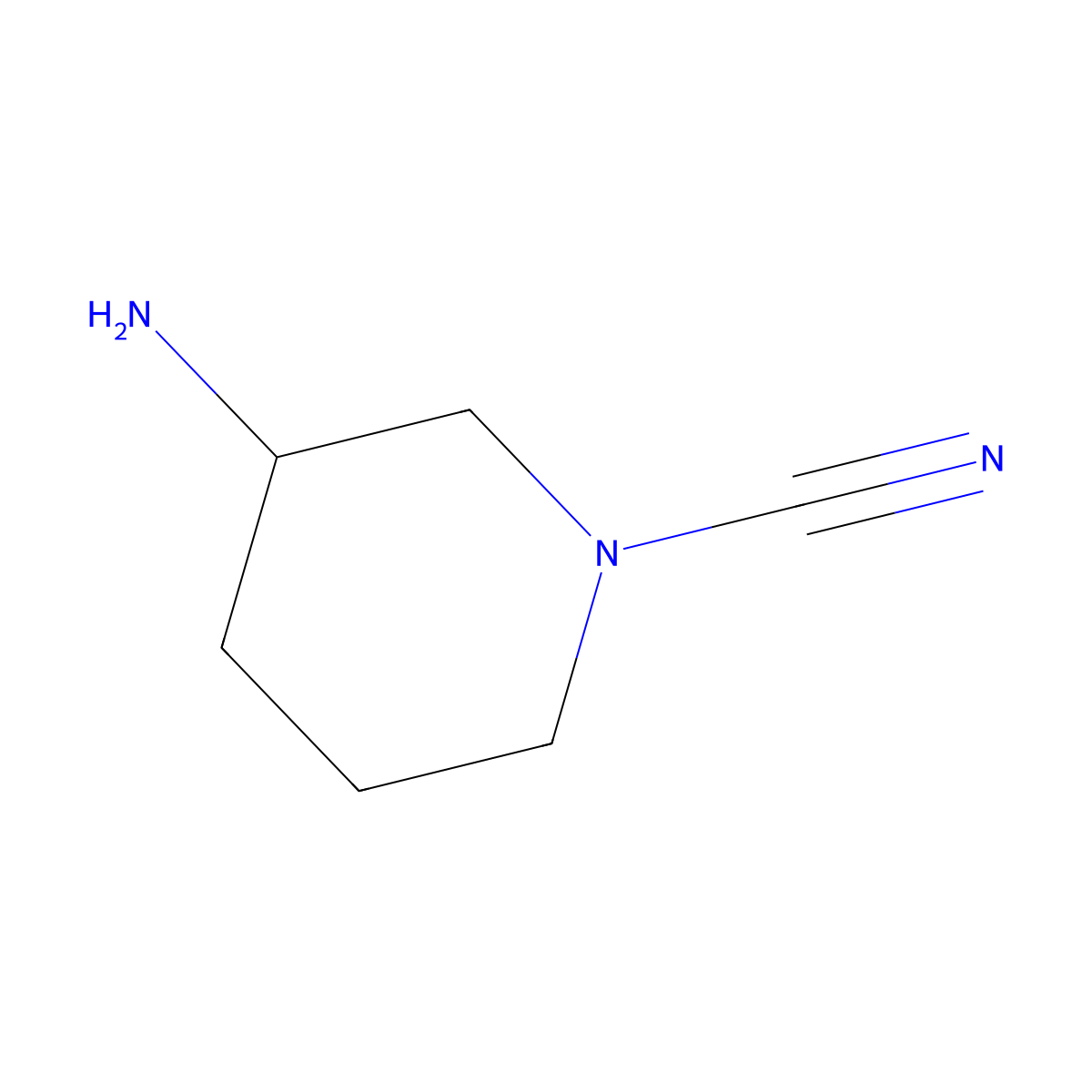 3-Aminopiperidine-1-carbonitrile molecular structure, CAS 2149543-42-8