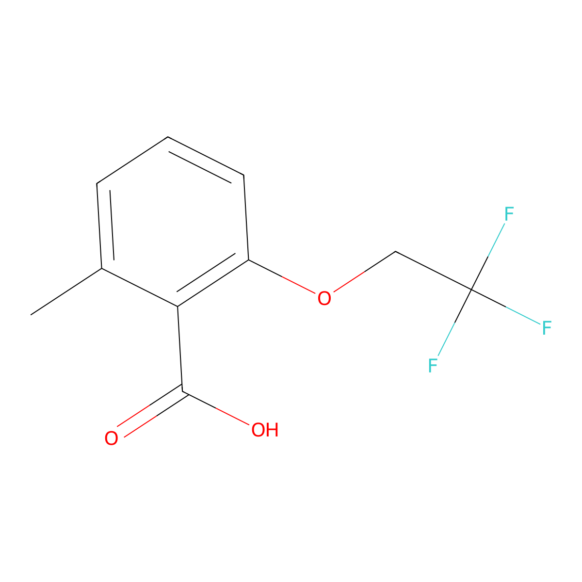 2-Methyl-6-(2,2,2-trifluoroethoxy)benzoic acid molecular structure, CAS 2149563-40-4