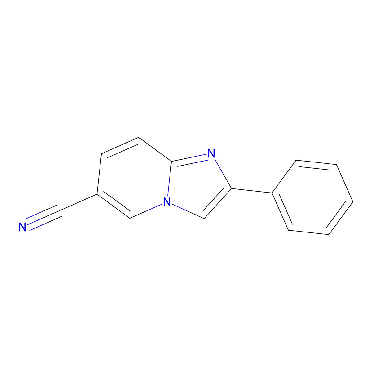 2-Phenylimidazo[1,2-a]pyridine-6-carbonitrile molecular structure, CAS 214958-29-9