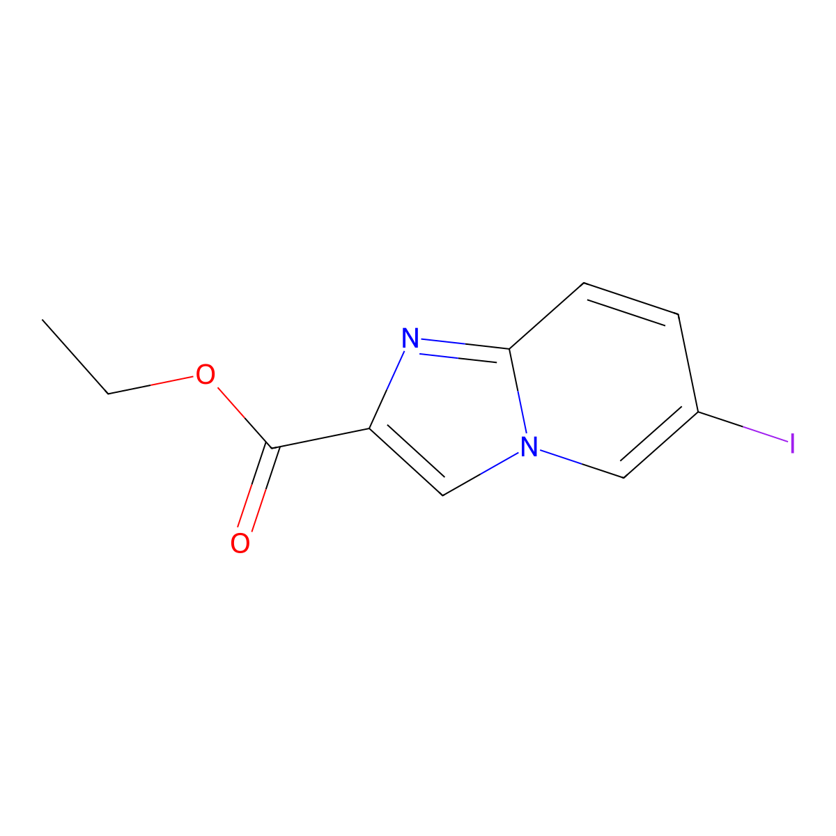 Ethyl 6-iodoimidazo[1,2-a]pyridine-2-carboxylate molecular structure, CAS 214958-32-4