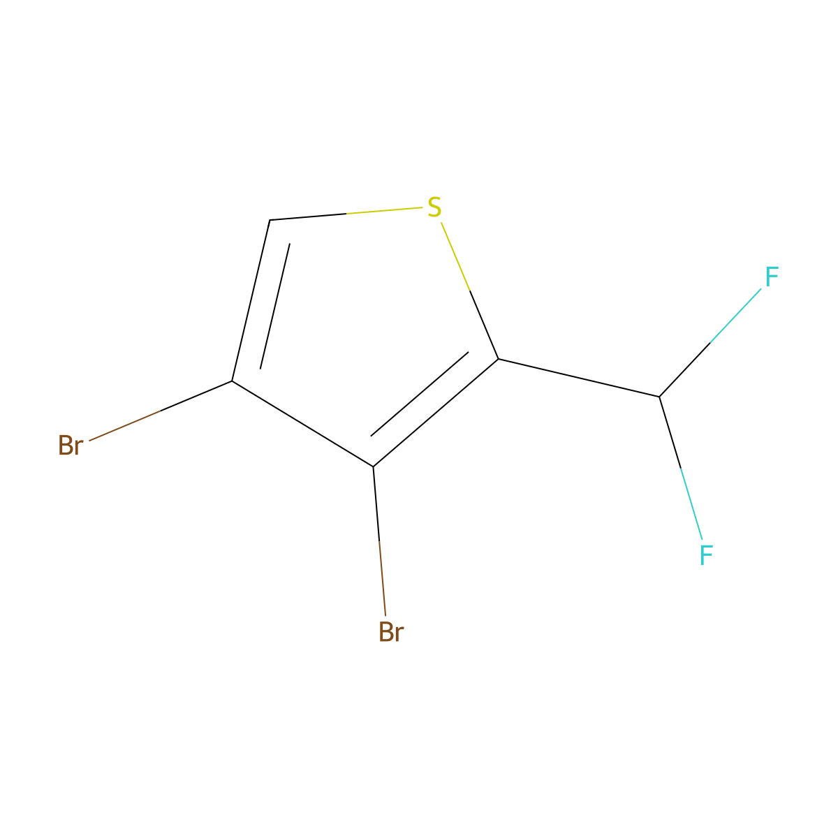 3,4-Dibromo-2-(difluoromethyl)thiophene molecular structure, CAS 2149589-60-4