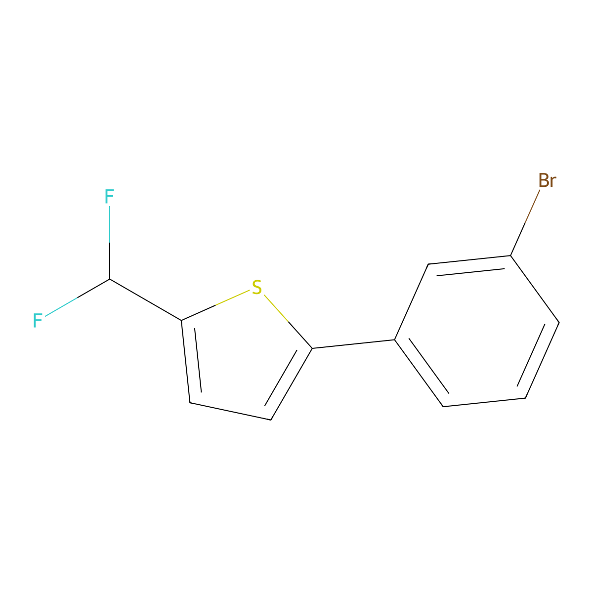 2-(3-Bromophenyl)-5-(difluoromethyl)thiophene molecular structure, CAS 2149590-20-3