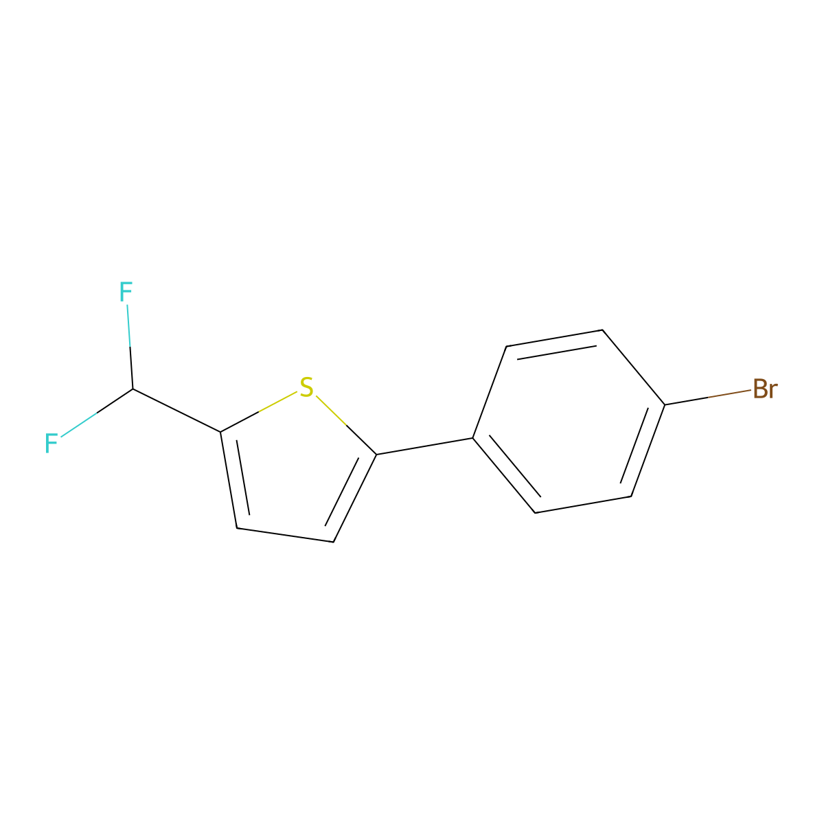 2-(4-Bromophenyl)-5-(difluoromethyl)thiophene molecular structure, CAS 2149590-22-5