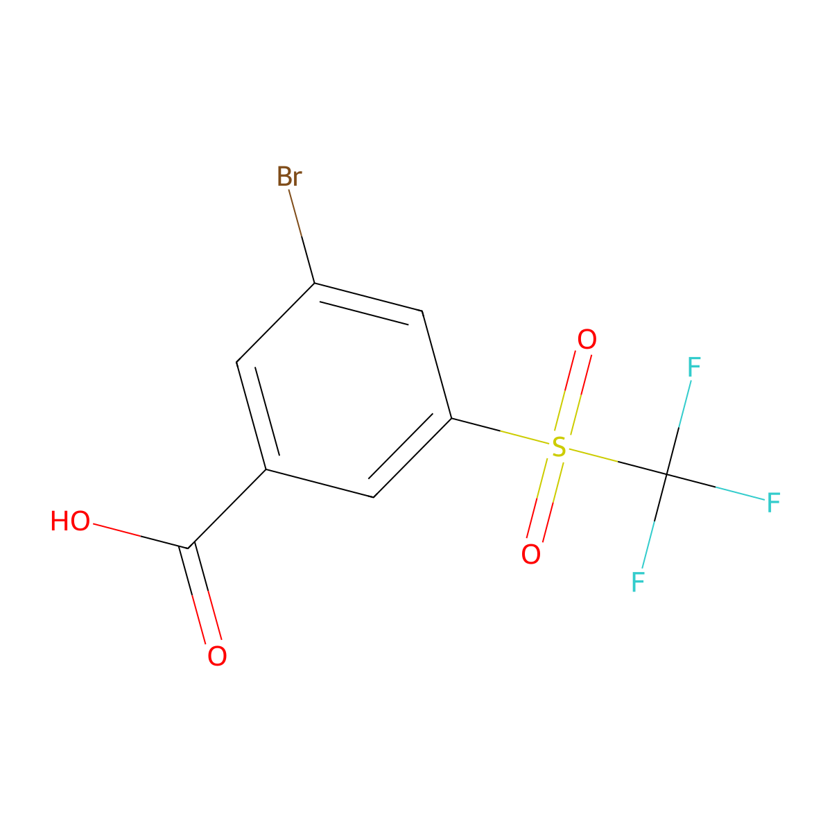 3-Bromo-5-[(trifluoromethyl)sulphonyl]benzoic acid molecular structure, CAS 2149590-33-8