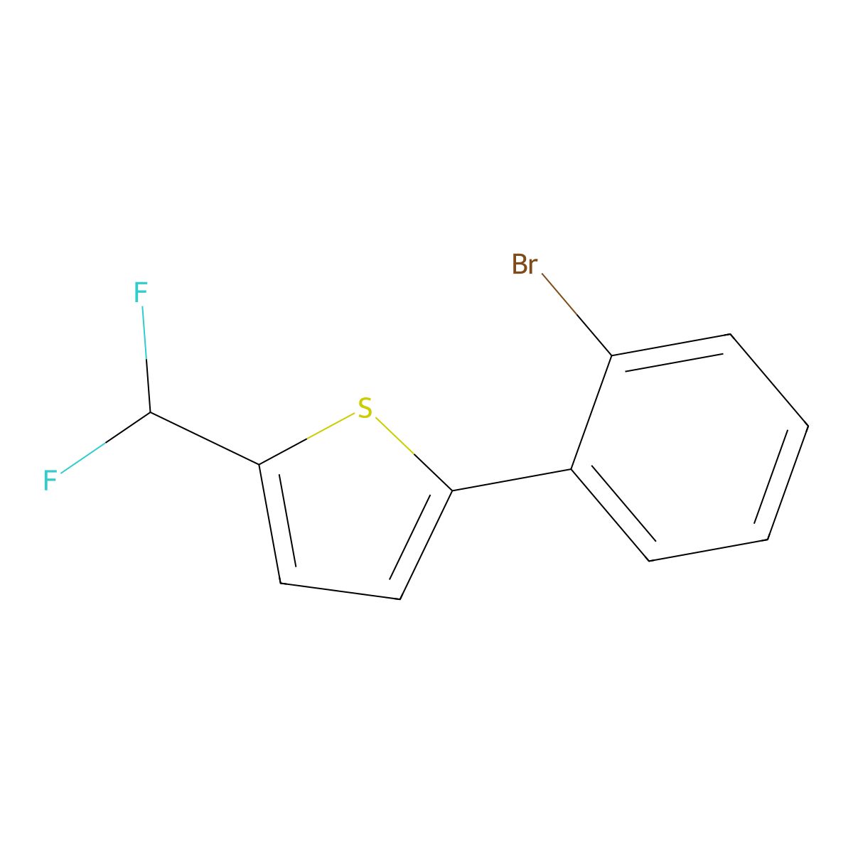 2-(2-Bromophenyl)-5-(difluoromethyl)thiophene molecular structure, CAS 2149590-44-1