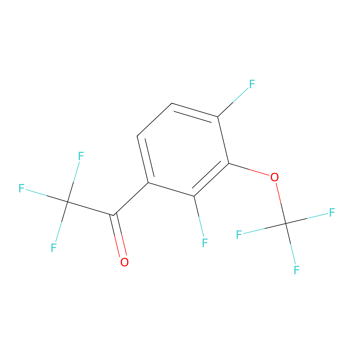1-[2,4-Difluoro-3-(trifluoromethoxy)phenyl]-2,2,2-trifluoroethanone molecular structure, CAS 2149590-85-0