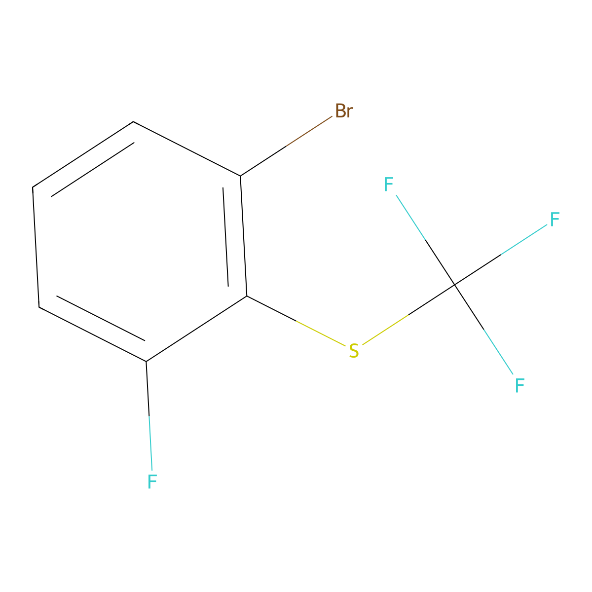 1-Bromo-3-fluoro-2-[(trifluoromethyl)sulfanyl]benzene molecular structure, CAS 2149591-08-0