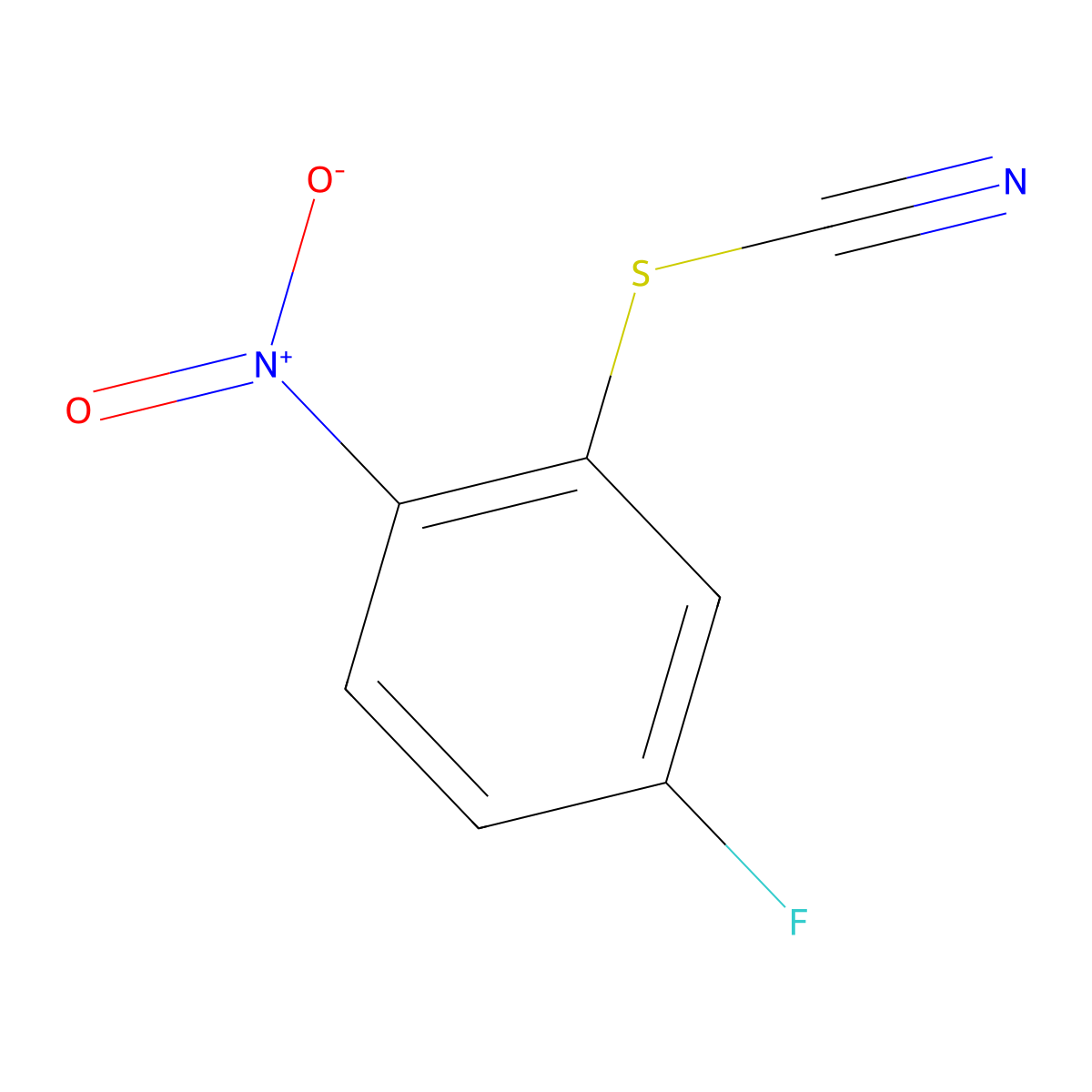 5-Fluoro-2-nitrophenylthiocyanate molecular structure, CAS 2149591-20-6