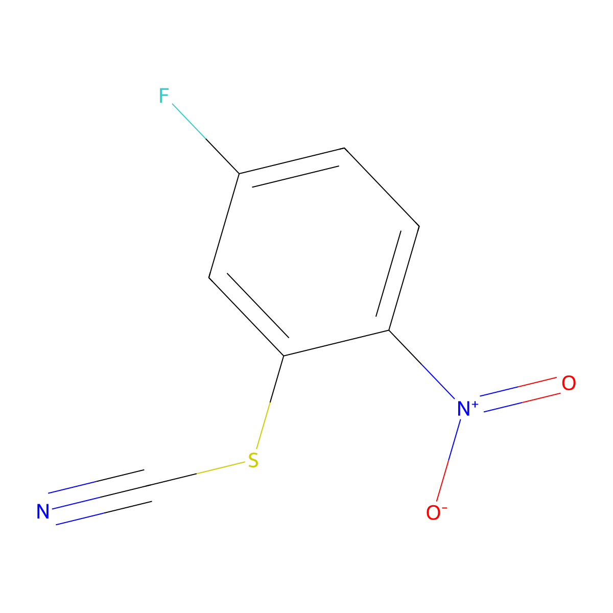 5-Fluoro-2-nitrophenylthiocyanate molecular structure, CAS 2149591-20-6