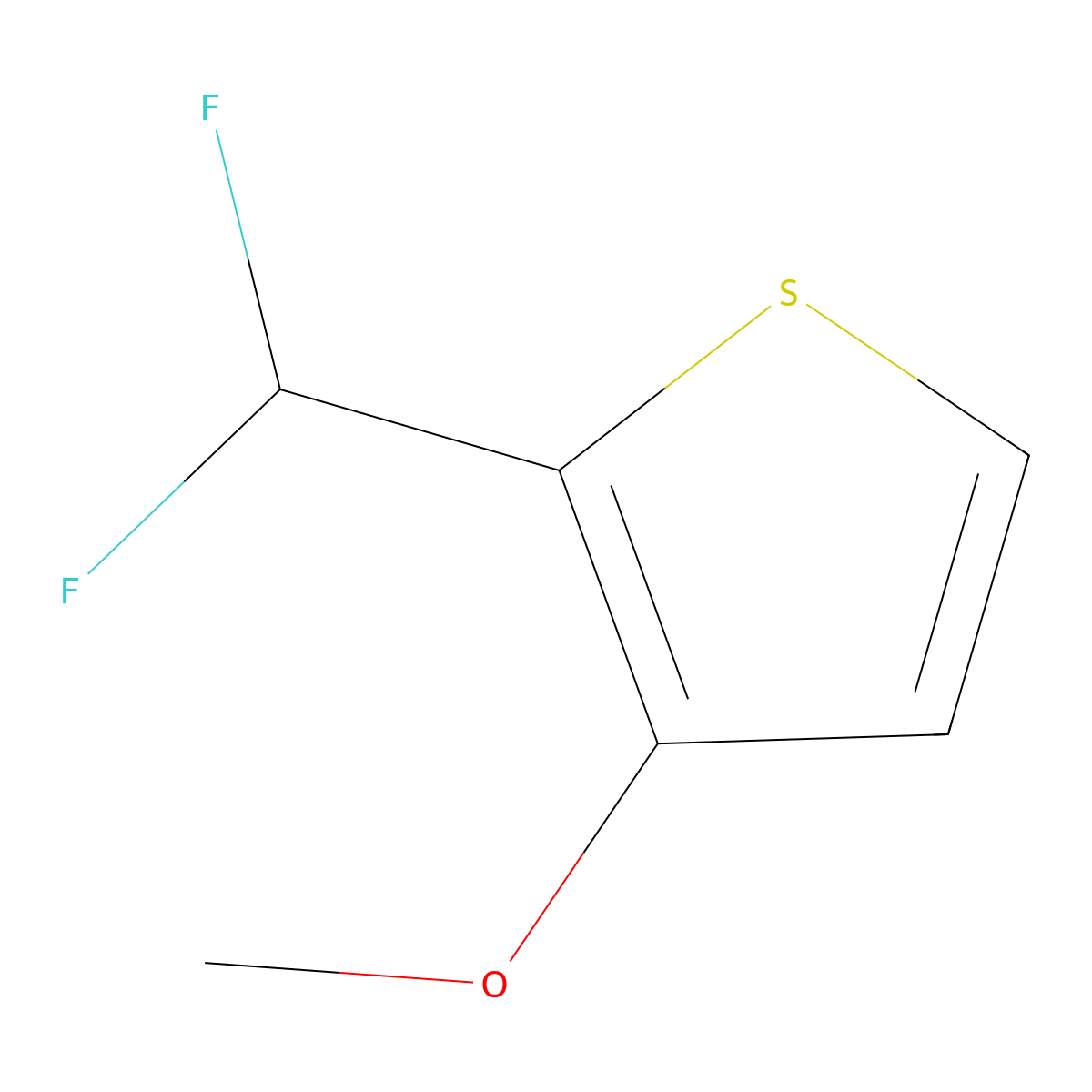 2-(Difluoromethyl)-3-methoxy-thiophene molecular structure, CAS 2149591-23-9