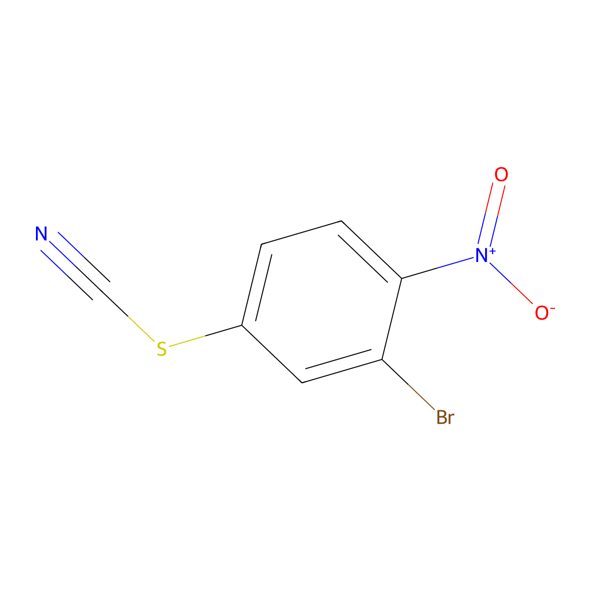 3-Bromo-4-nitrophenylthiocyanate molecular structure, CAS 2149591-25-1