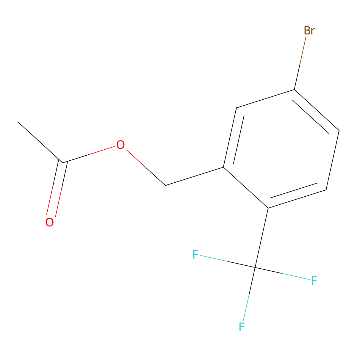 5-Bromo-2-(trifluoromethyl)benzyl acetate molecular structure, CAS 2149591-27-3