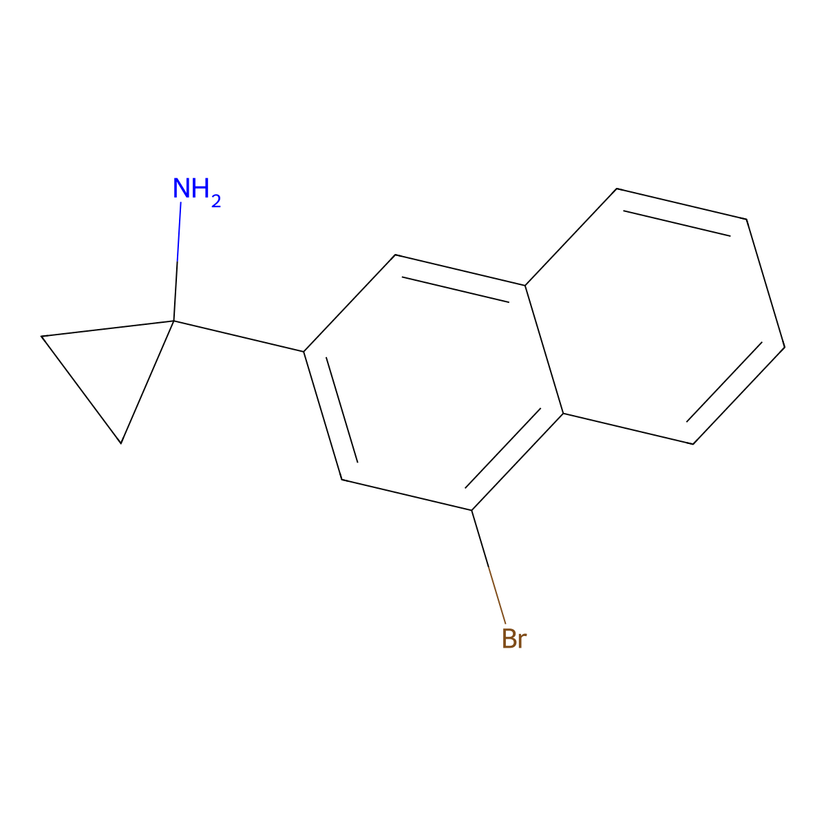1-(4-Bromonaphthalen-2-YL)cyclopropan-1-amine molecular structure, CAS 2149591-32-0