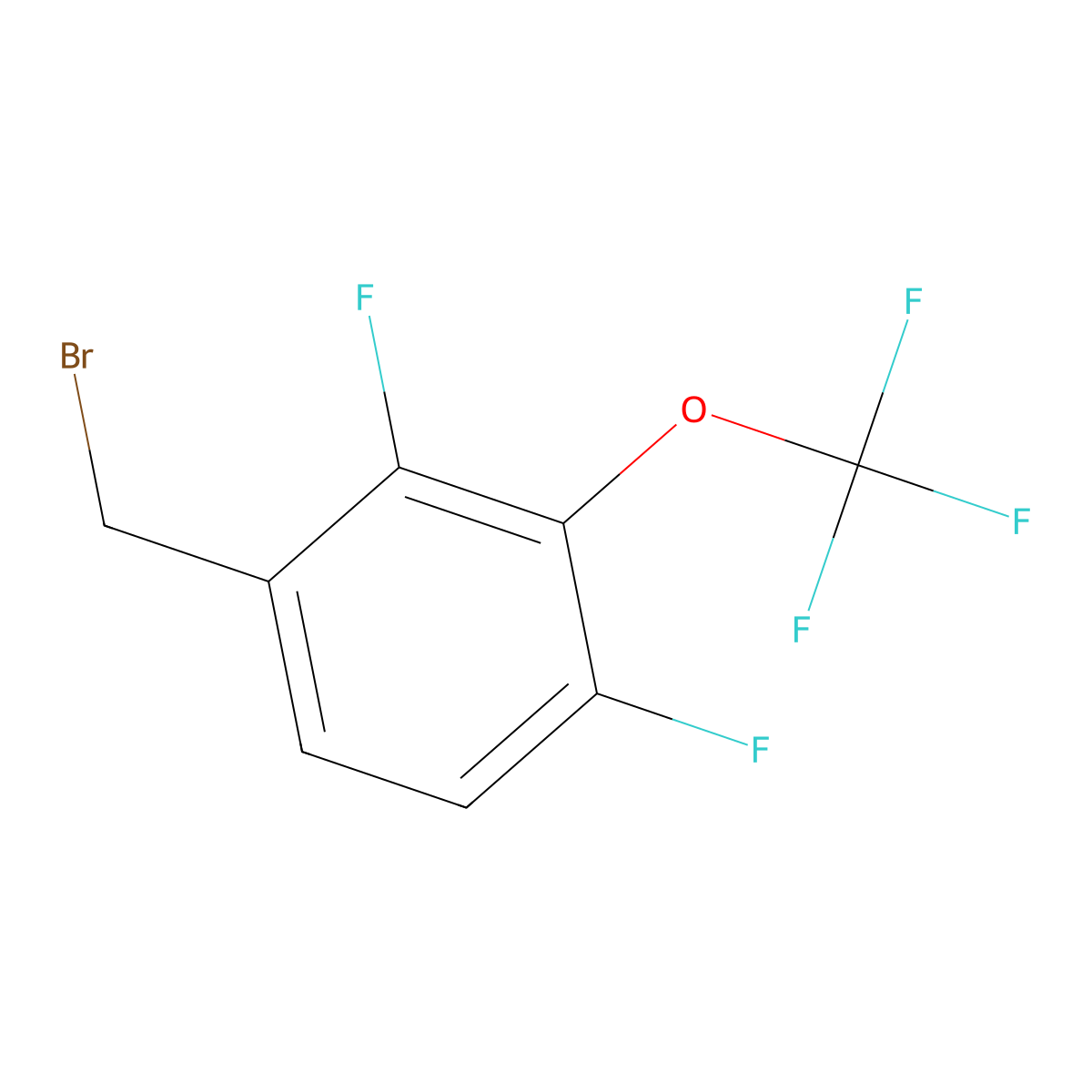 2,4-Difluoro-3-(trifluoromethoxy)benzyl bromide molecular structure, CAS 2149591-35-3