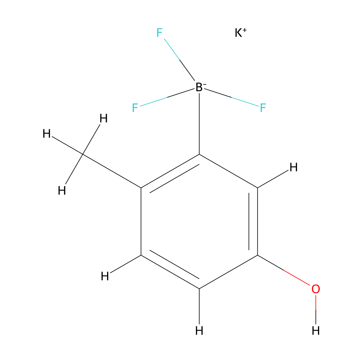 Potassium (5-hydroxy-2-methylphenyl)trifluoroborate molecular structure, CAS 2149596-11-0