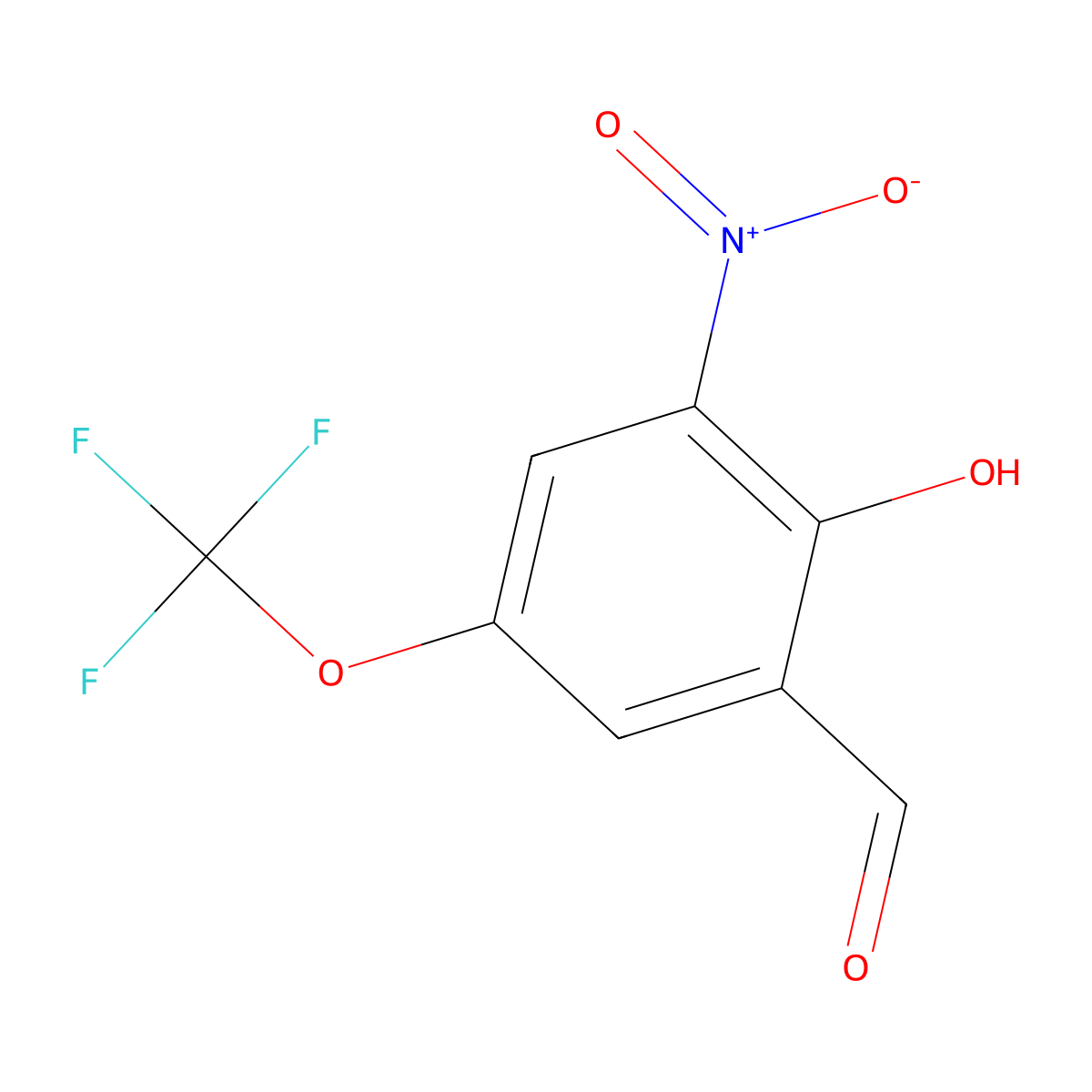 2-Hydroxy-3-nitro-5-(trifluoromethoxy)benzaldehyde molecular structure, CAS 2149597-24-8