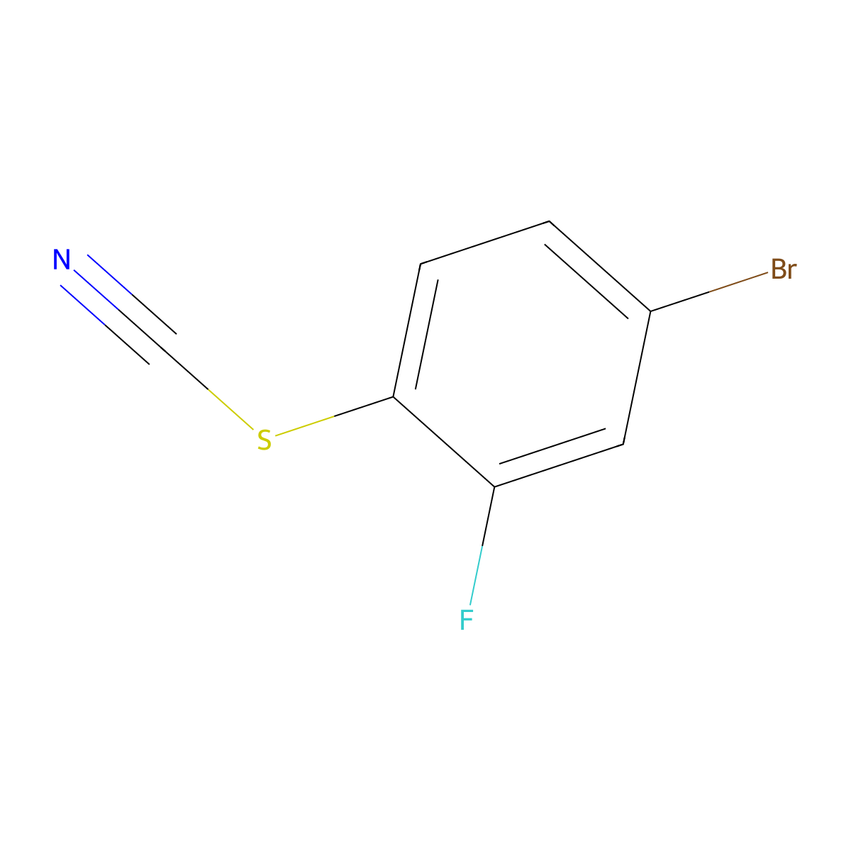 4-Bromo-2-fluorophenylthiocyanate molecular structure, CAS 2149597-41-9