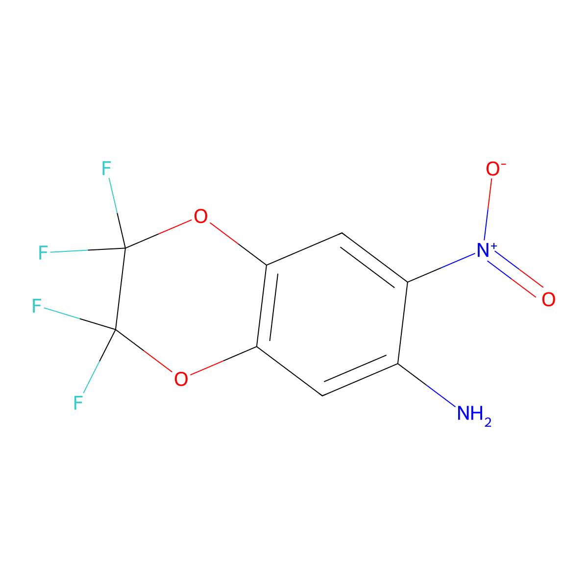 6-Amino-7-nitro-2,2,3,3-tetrafluoro-1,4-benzodioxane molecular structure, CAS 2149597-44-2