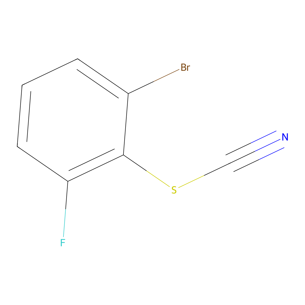 2-Bromo-6-fluorophenylthiocyanate molecular structure, CAS 2149597-46-4