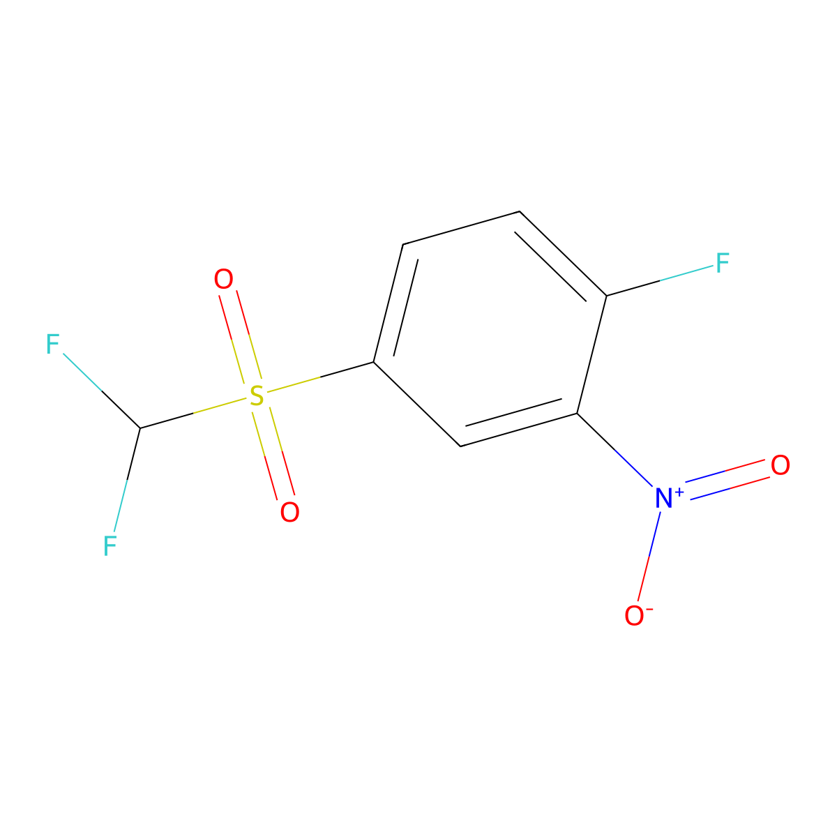 4-Difluoromethanesulfonyl-1-fluoro-2-nitrobenzene molecular structure, CAS 2149597-47-5