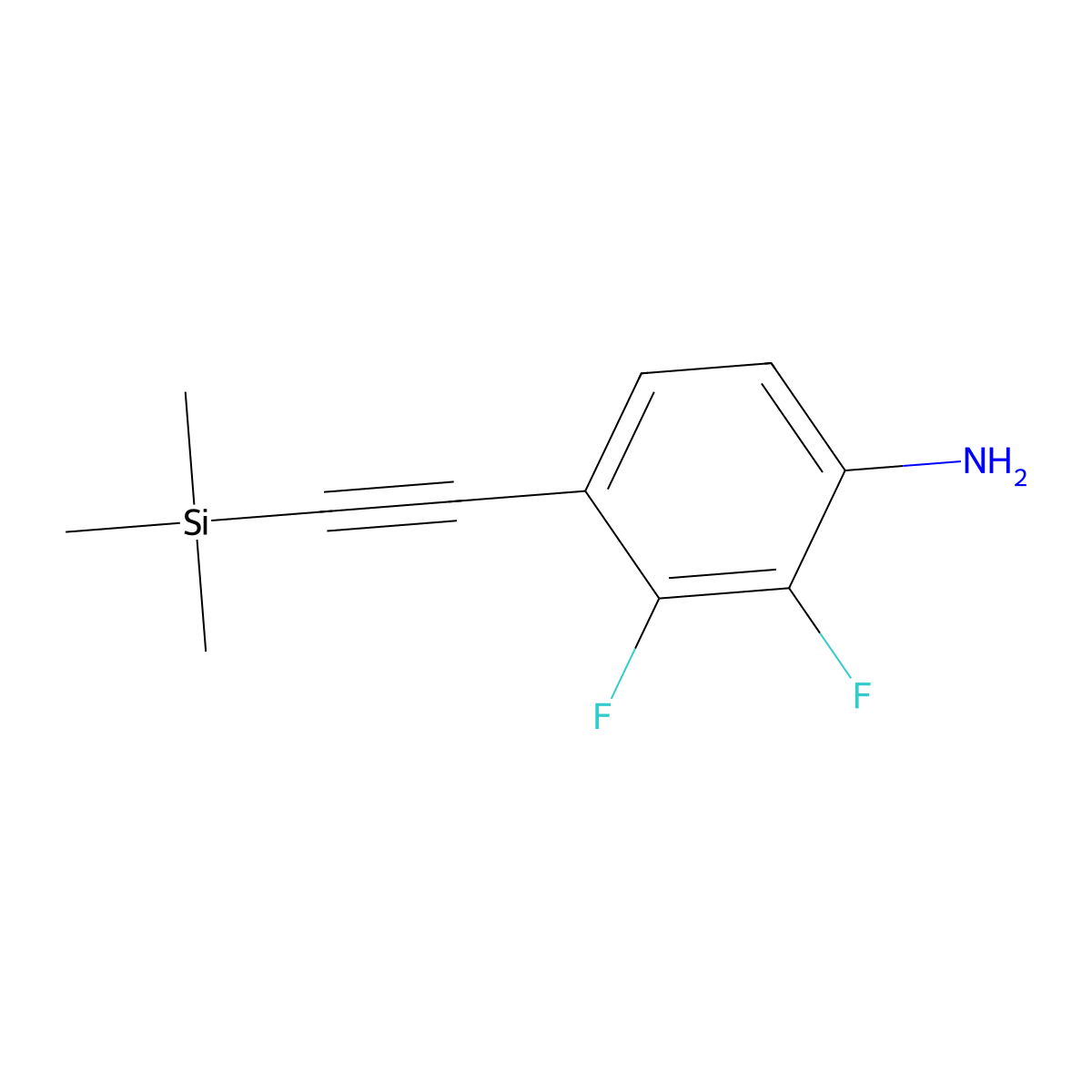 2,3-Difluoro-4-((trimethylsilyl)ethynyl)aniline molecular structure, CAS 2149597-51-1