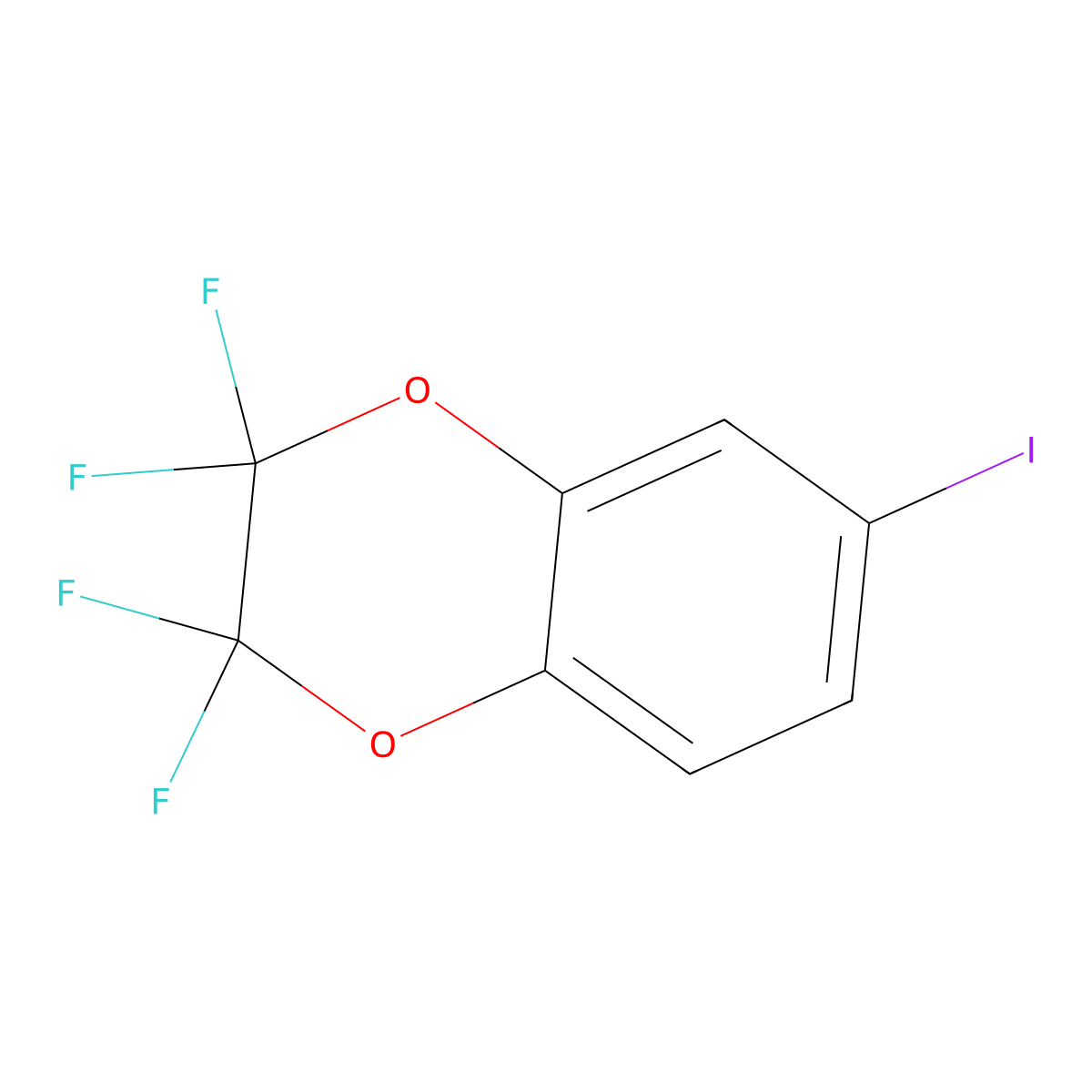 2,2,3,3-Tetrafluoro-6-iodo-1,4-benzodioxane molecular structure, CAS 2149597-65-7