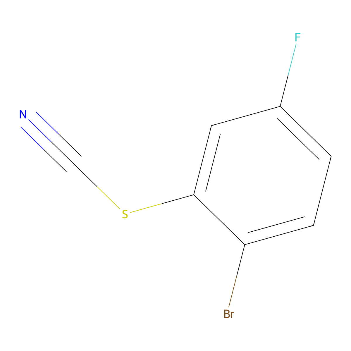 2-Bromo-5-fluorophenylthiocyanate molecular structure, CAS 2149597-74-8