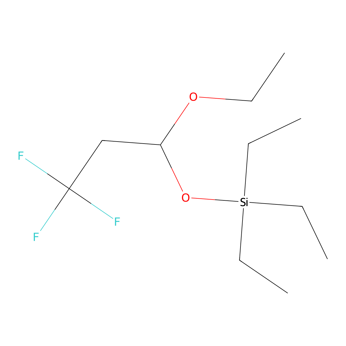(1-Ethoxy-3,3,3-trifluoropropoxy)triethylsilane molecular structure, CAS 2149598-01-4