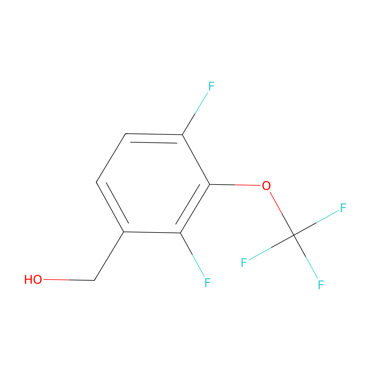2,4-Difluoro-3-(trifluoromethoxy)benzyl alcohol molecular structure, CAS 2149598-26-3