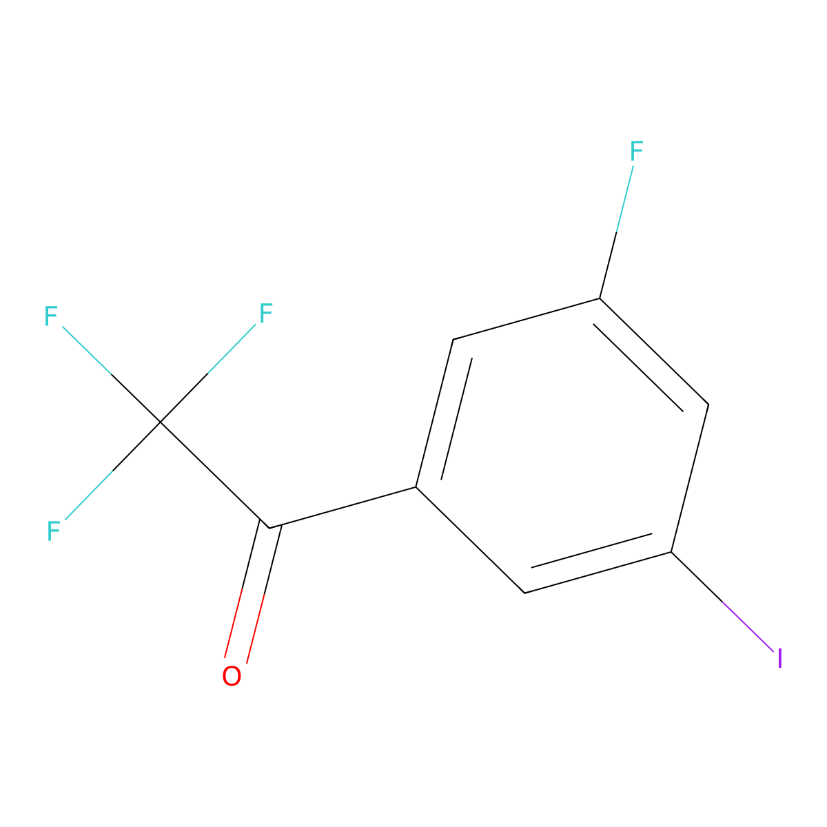 Ethanone, 2,2,2-trifluoro-1-(3-fluoro-5-iodophenyl)- molecular structure, CAS 2149598-29-6