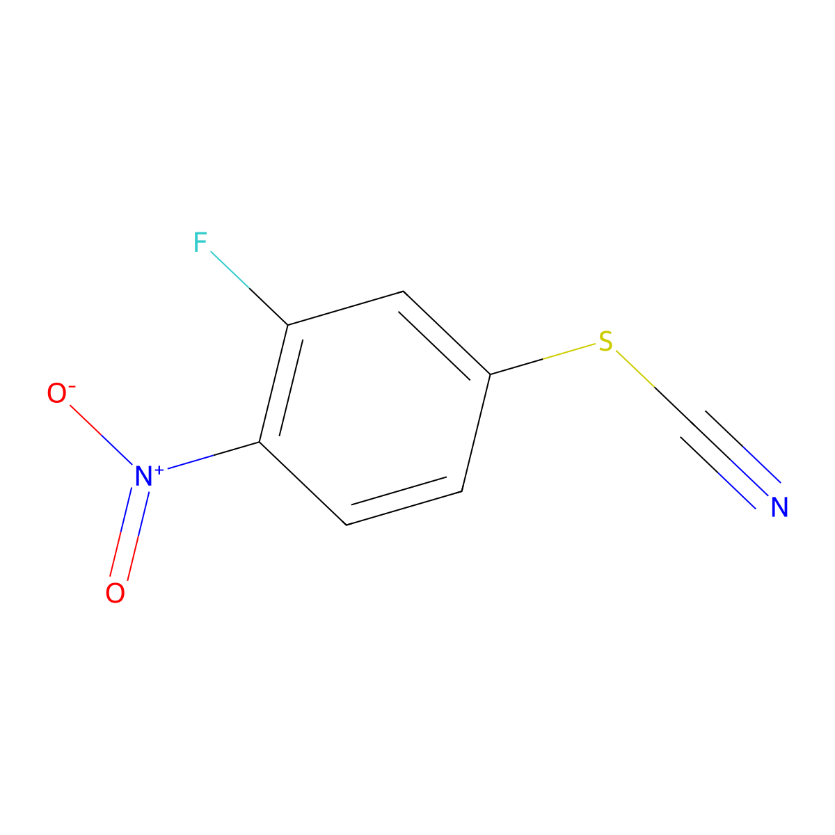 3-Fluoro-4-nitrophenylthiocyanate molecular structure, CAS 2149598-30-9