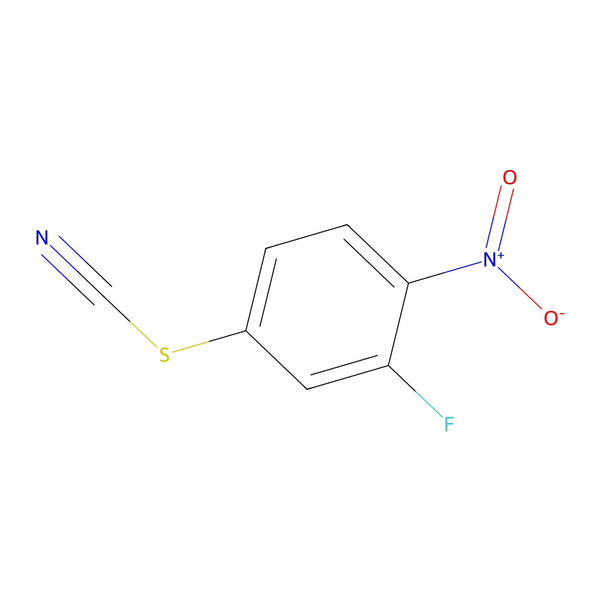 3-Fluoro-4-nitrophenylthiocyanate molecular structure, CAS 2149598-30-9