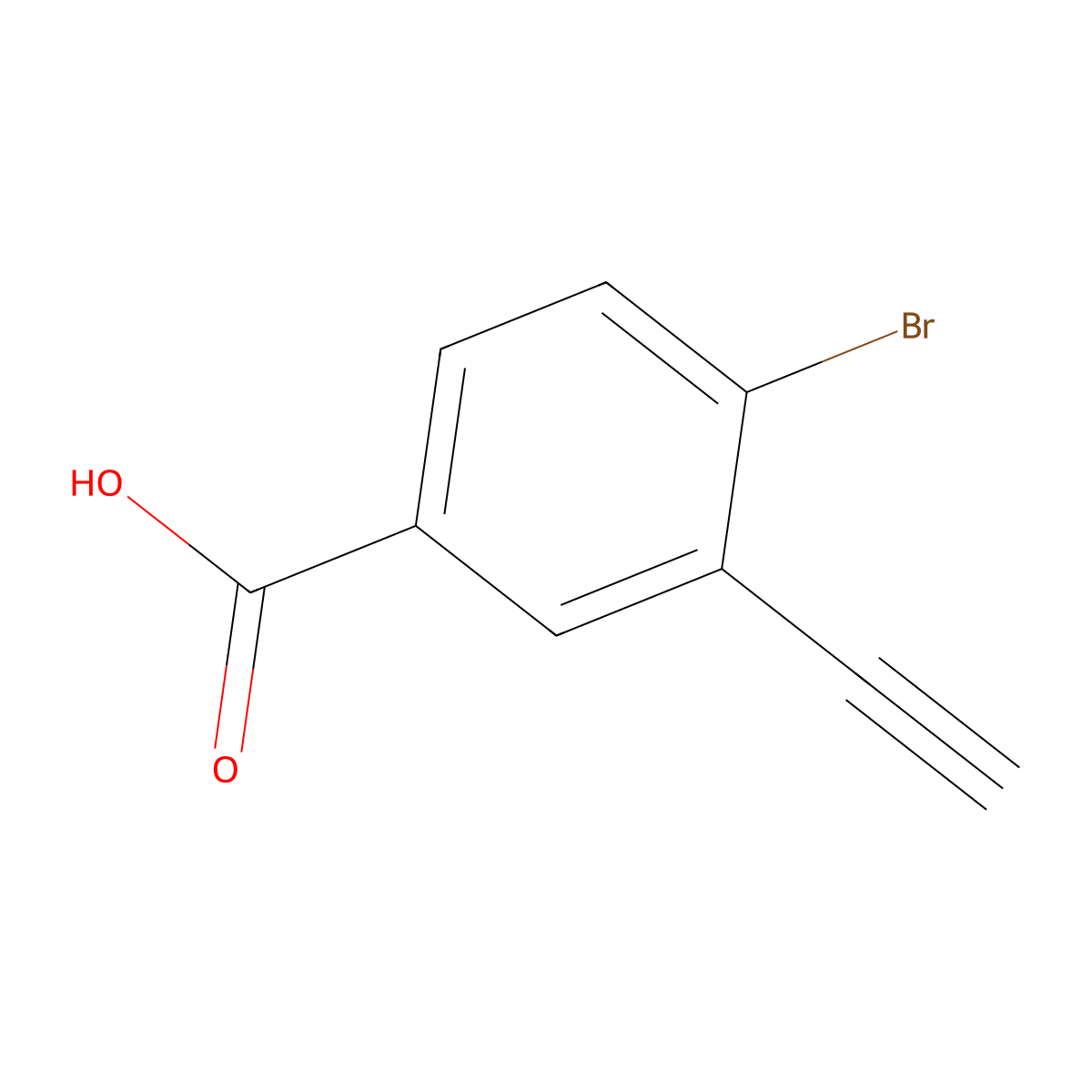4-Bromo-3-ethynylbenzoic acid molecular structure, CAS 2149598-34-3