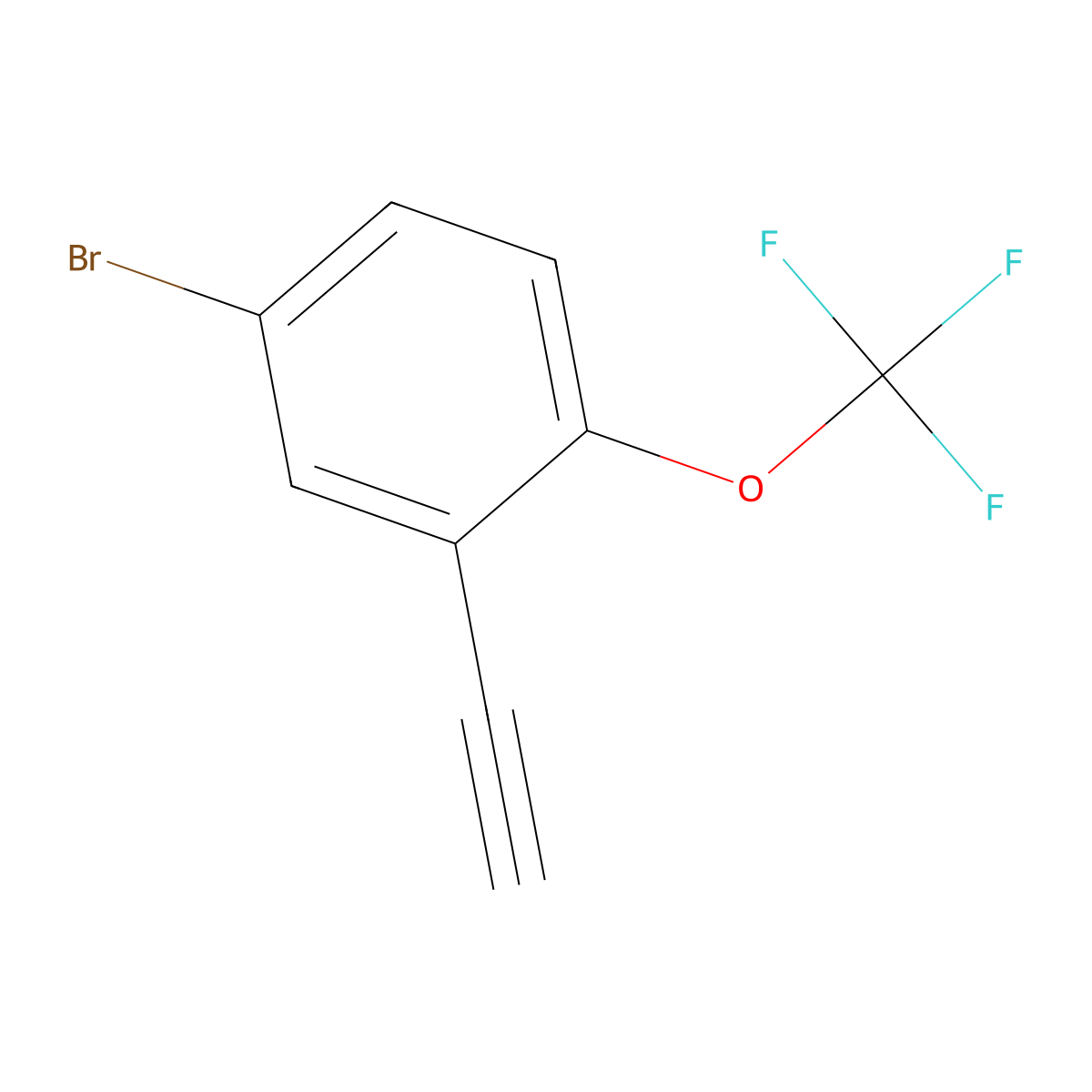 4-Bromo-2-ethynyl-1-(trifluoromethoxy)benzene molecular structure, CAS 2149598-52-5