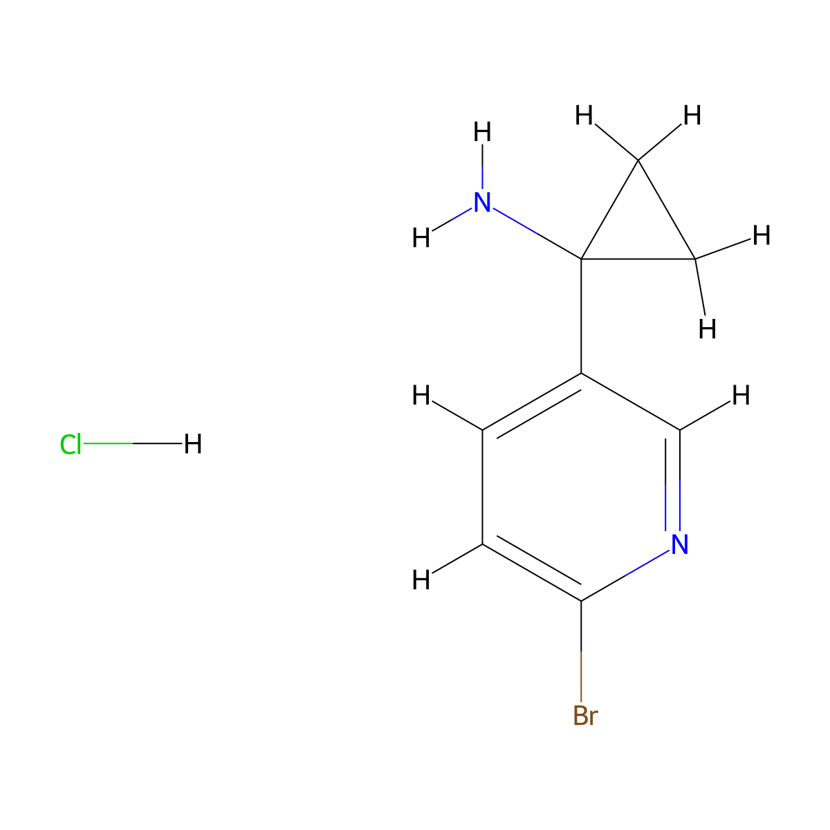 1-(6-Bromopyridin-3-YL)cyclopropan-1-amine hydrochloride molecular structure, CAS 2149598-56-9