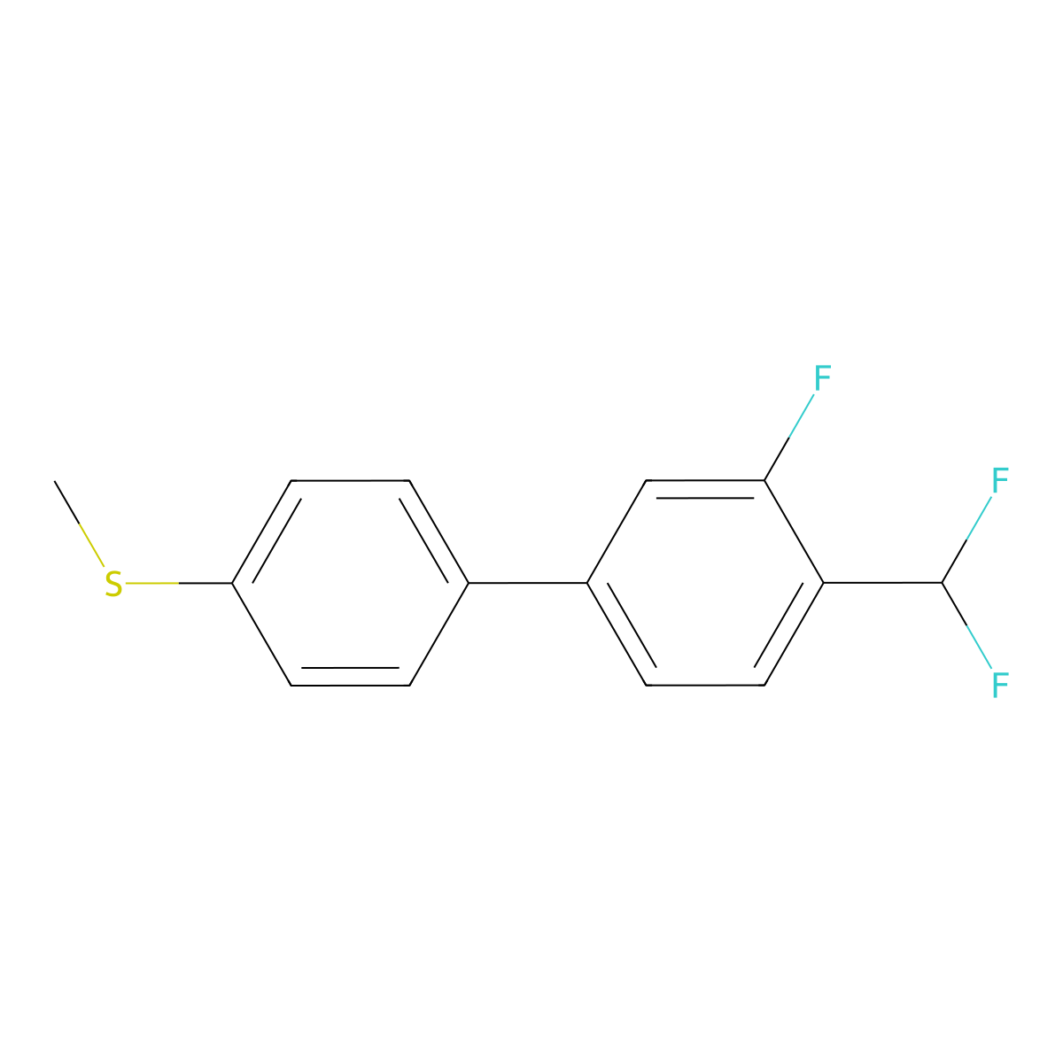 1-(Difluoromethyl)-2-fluoro-4-(4-methylsulfanylphenyl)benzene molecular structure, CAS 2149598-71-8