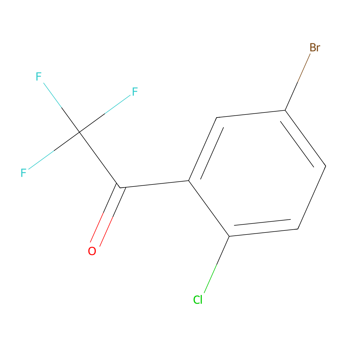 1-(5-Bromo-2-chlorophenyl)-2,2,2-trifluoroethan-1-one molecular structure, CAS 2149598-76-3
