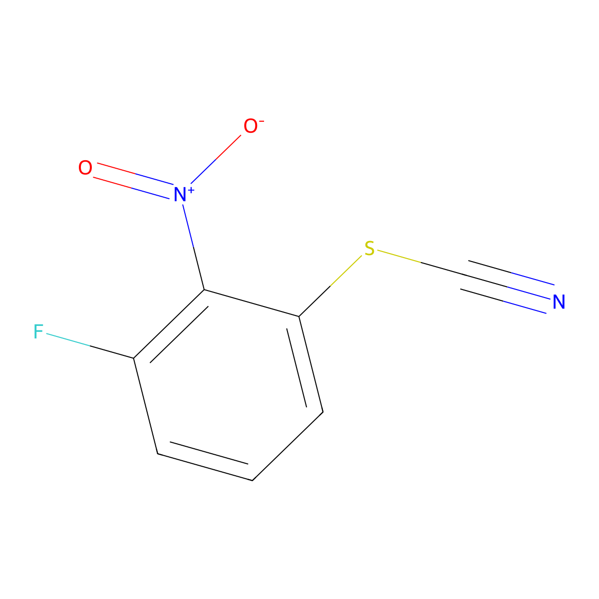 3-Fluoro-2-nitrophenylthiocyanate molecular structure, CAS 2149598-77-4
