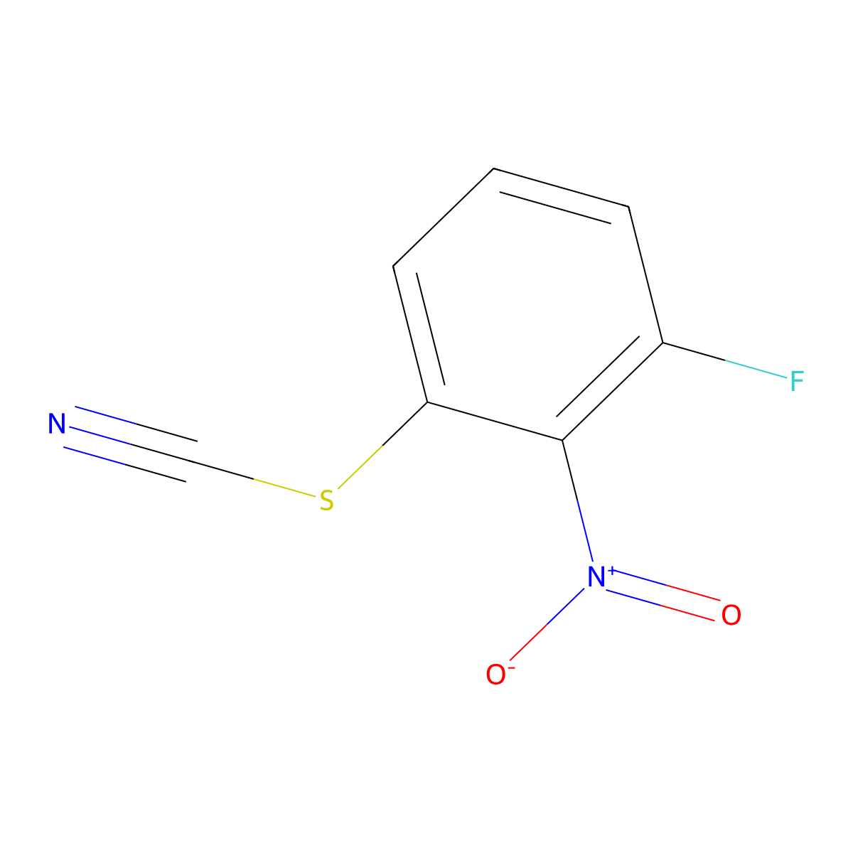 3-Fluoro-2-nitrophenylthiocyanate molecular structure, CAS 2149598-77-4